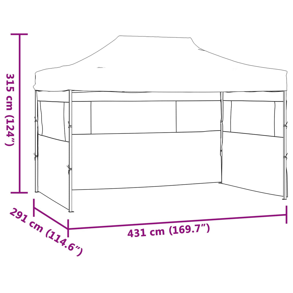 vidaXL Namiot Imprezowy Kremowy 291 x 431 x 315 cm Materiał Oxford