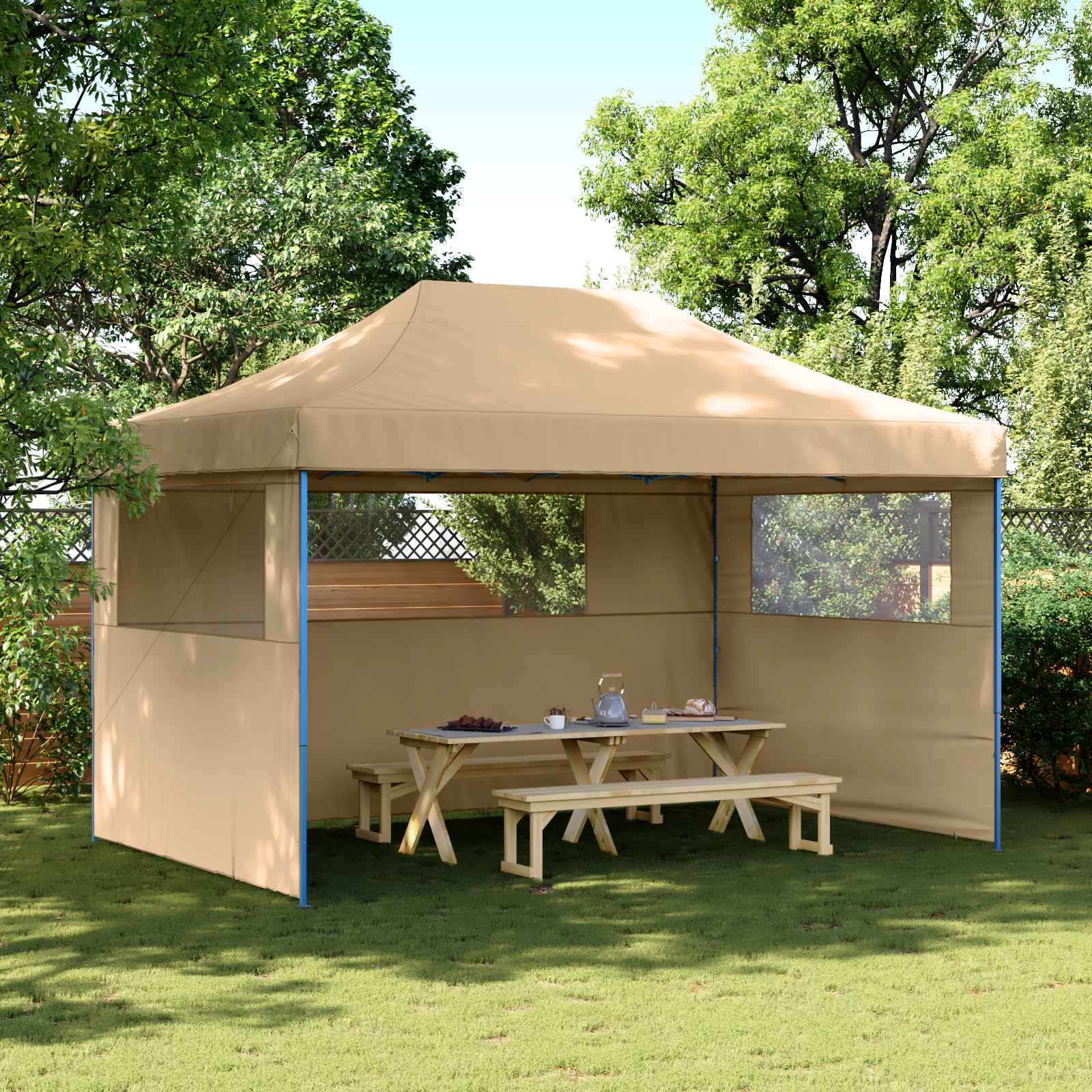 vidaXL Namiot Imprezowy Beżowy 292 x 440 x 315 cm Materiał Oxford