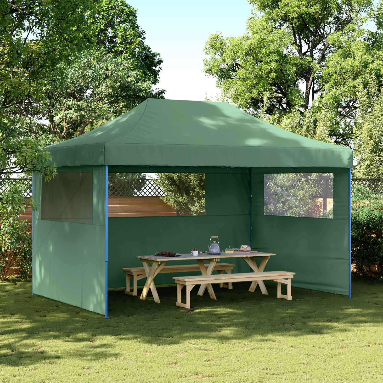 vidaXL Namiot Imprezowy Zielony 292 x 440 x 315 cm Materiał Oxford