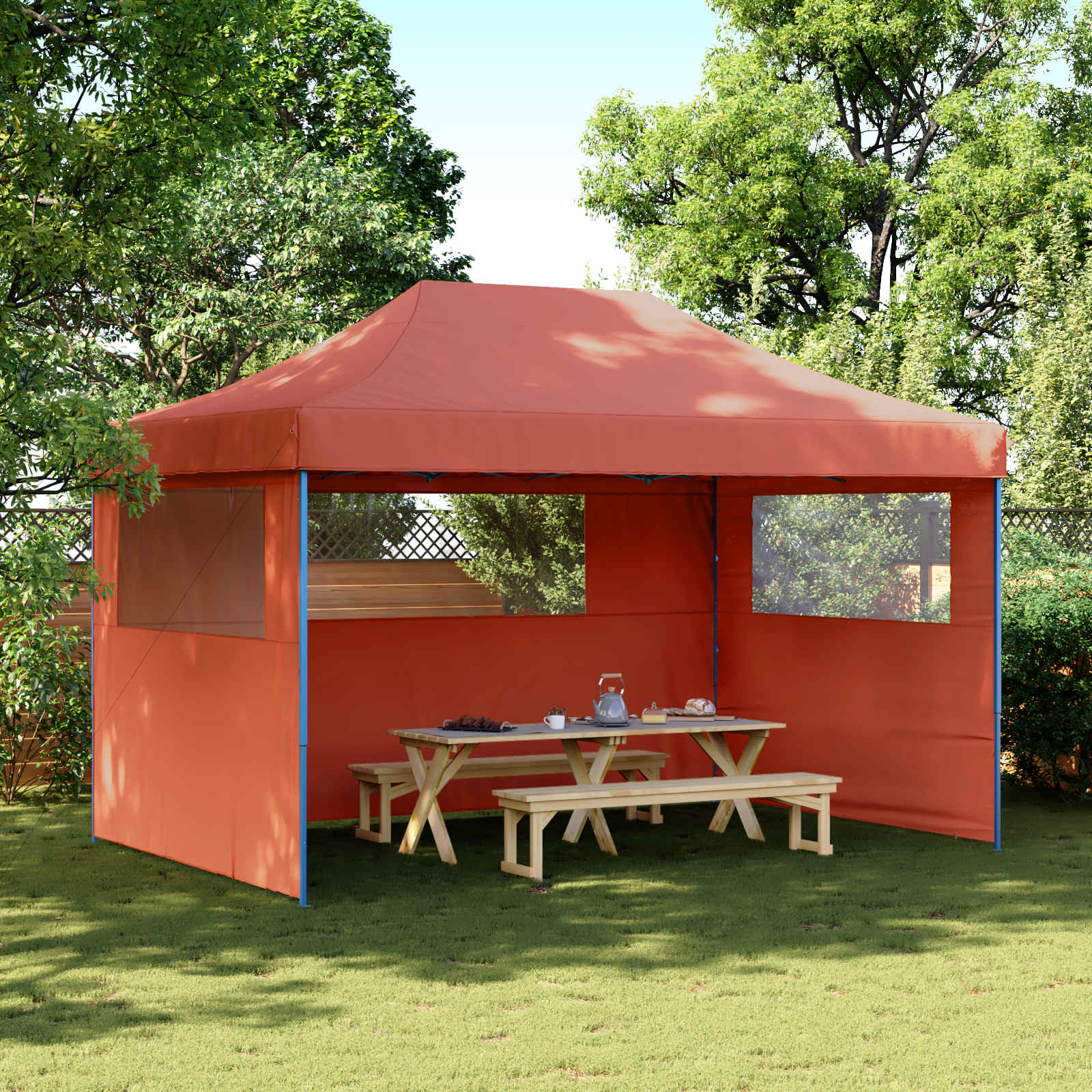 vidaXL Namiot Imprezowy terakota 292 x 440 x 315 cm Materiał Oxford