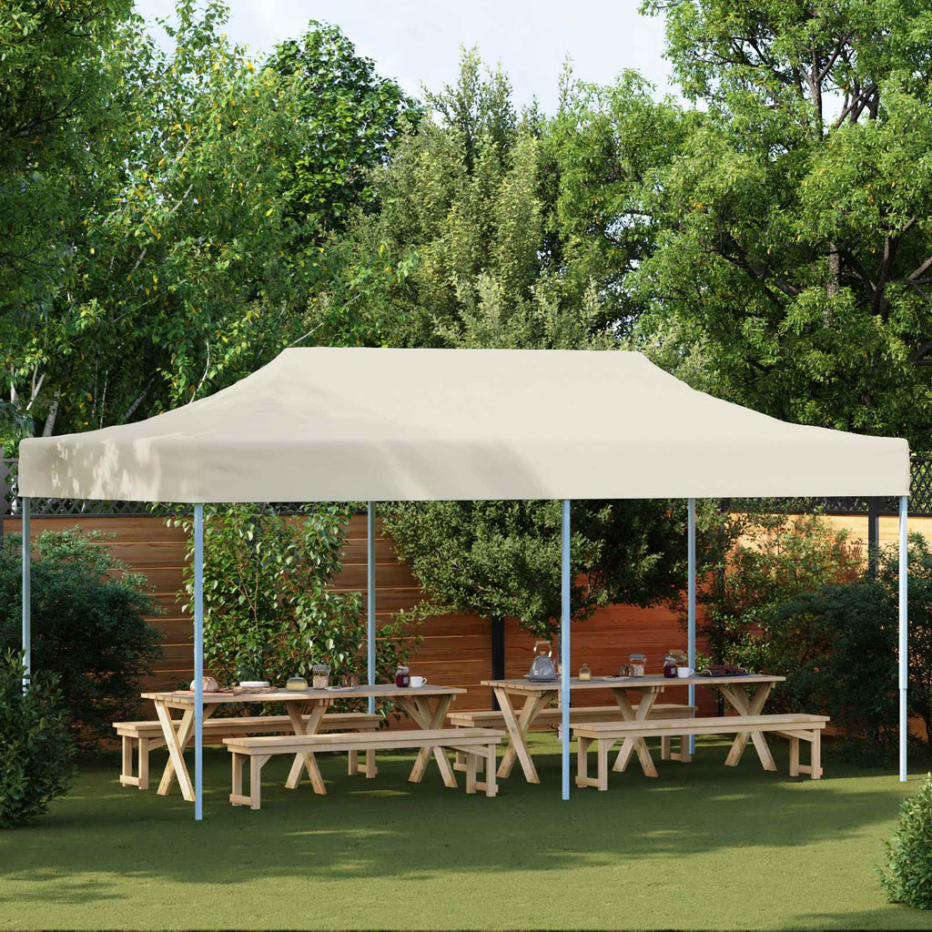 vidaXL Namiot Imprezowy Kremowy 291 x 580 x 315 cm Materiał Oxford