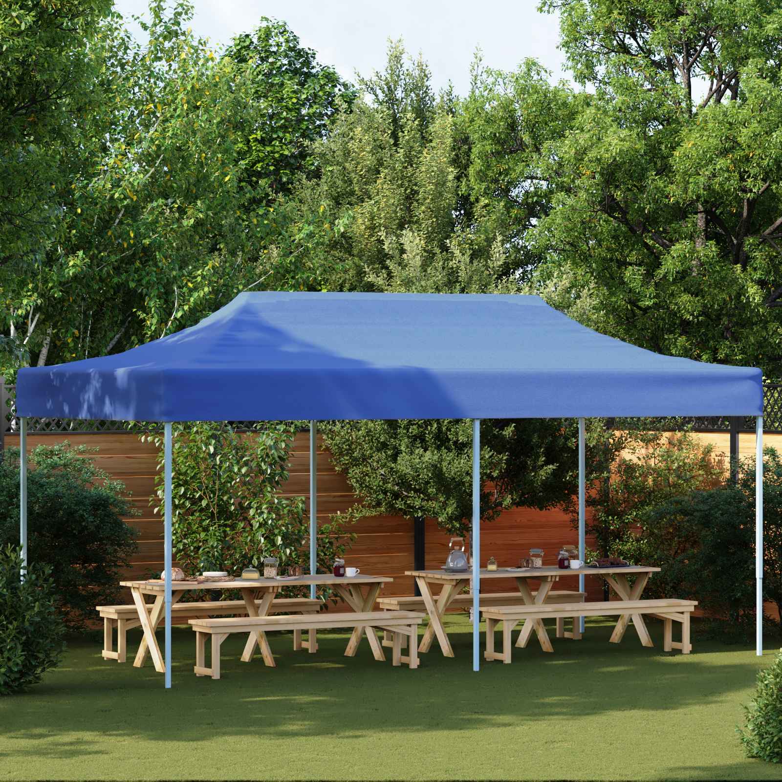 vidaXL Namiot Imprezowy Niebieski 291 x 580 x 315 cm Materiał Oxford