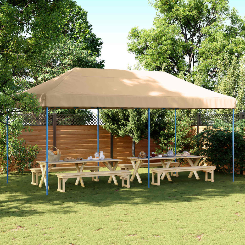 vidaXL Namiot Imprezowy Beżowy 292 x 580 x 315 cm Materiał Oxford