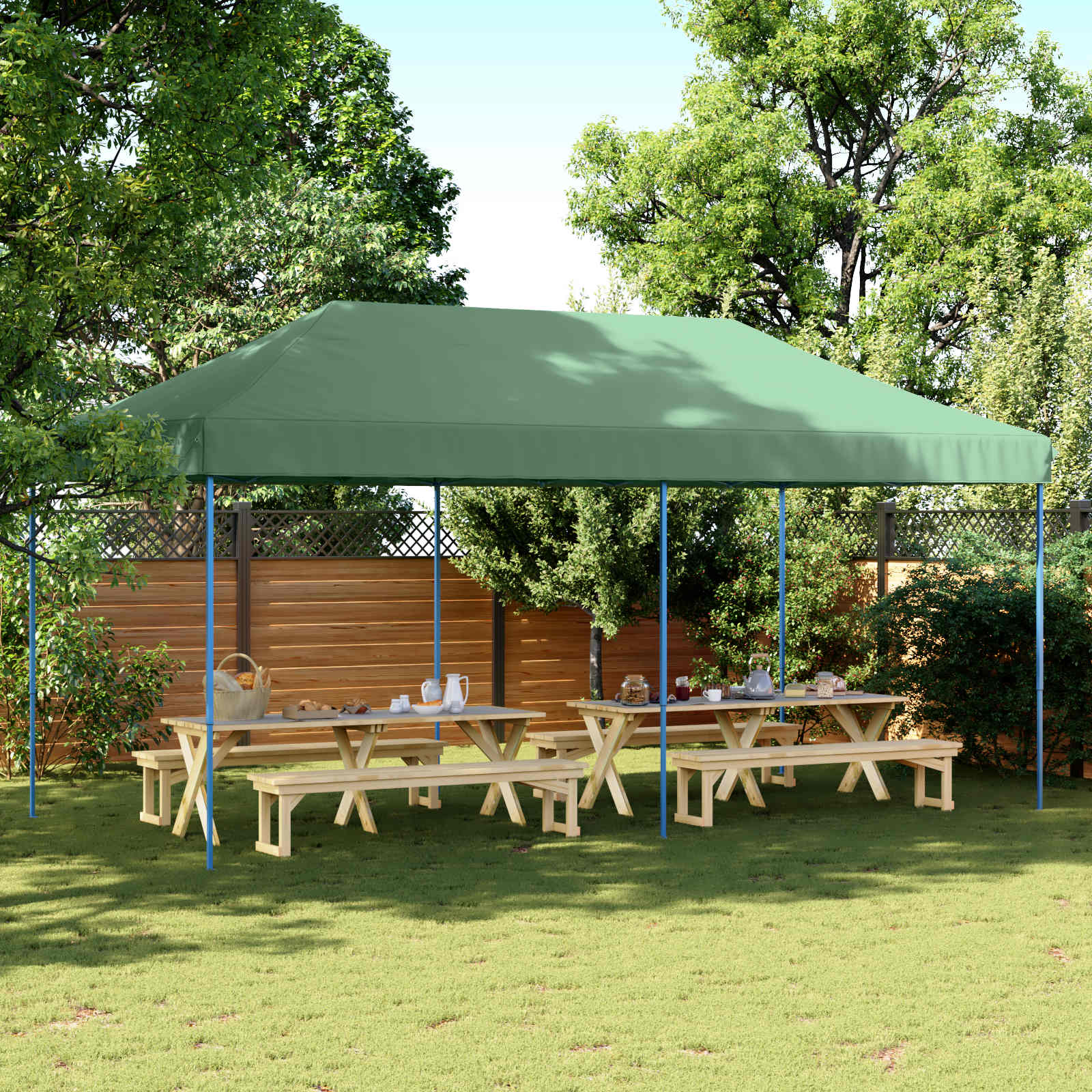 vidaXL Namiot Imprezowy Zielony 292 x 580 x 315 cm Materiał Oxford