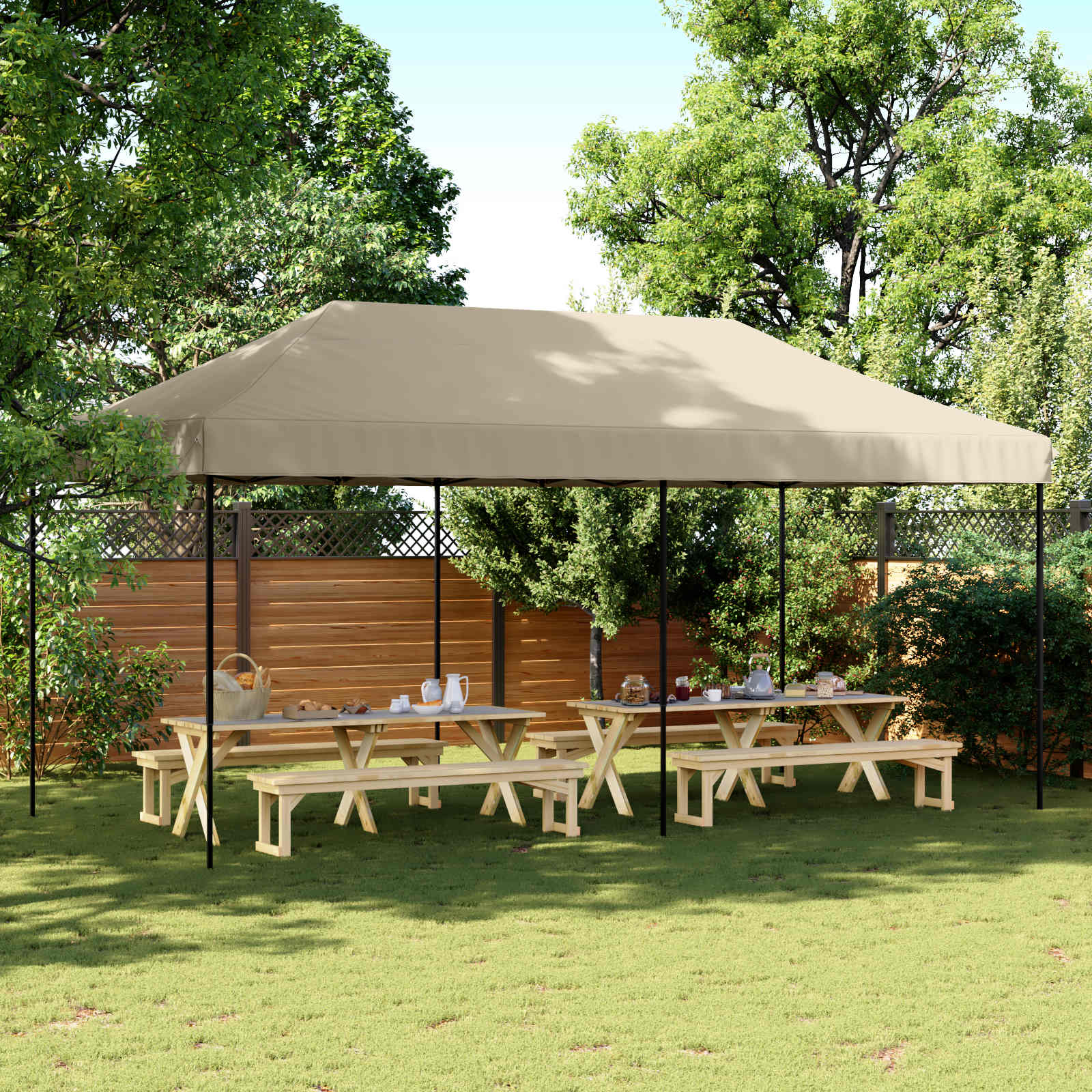 vidaXL Namiot Imprezowy Ciemnoszary 292 x 580 x 315 cm Materiał Oxford