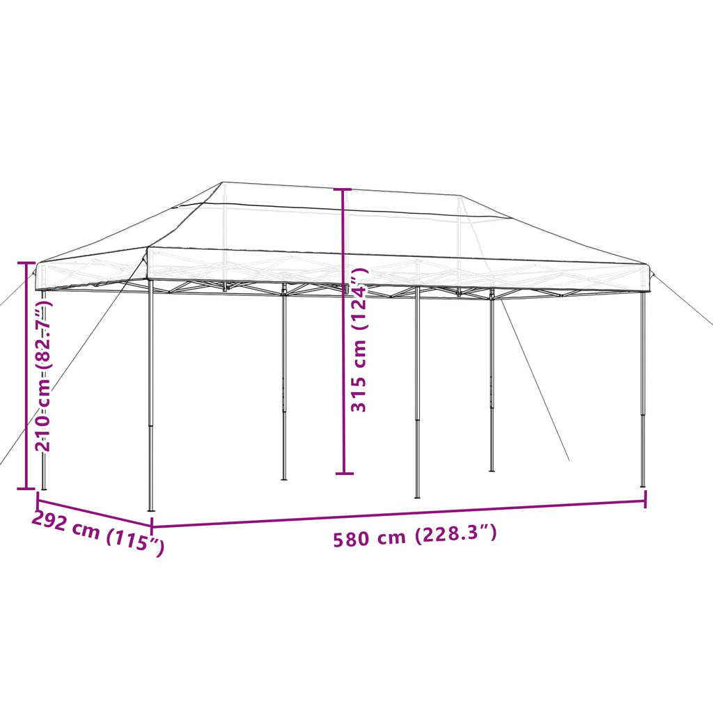 vidaXL Namiot Imprezowy Czarny 292 x 580 x 315 cm Materiał Oxford