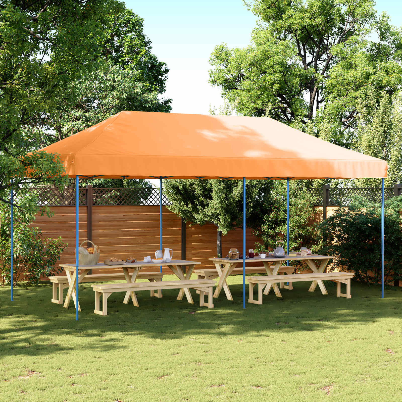 vidaXL Namiot Imprezowy Pomarańczowy 292 x 580 x 315 cm