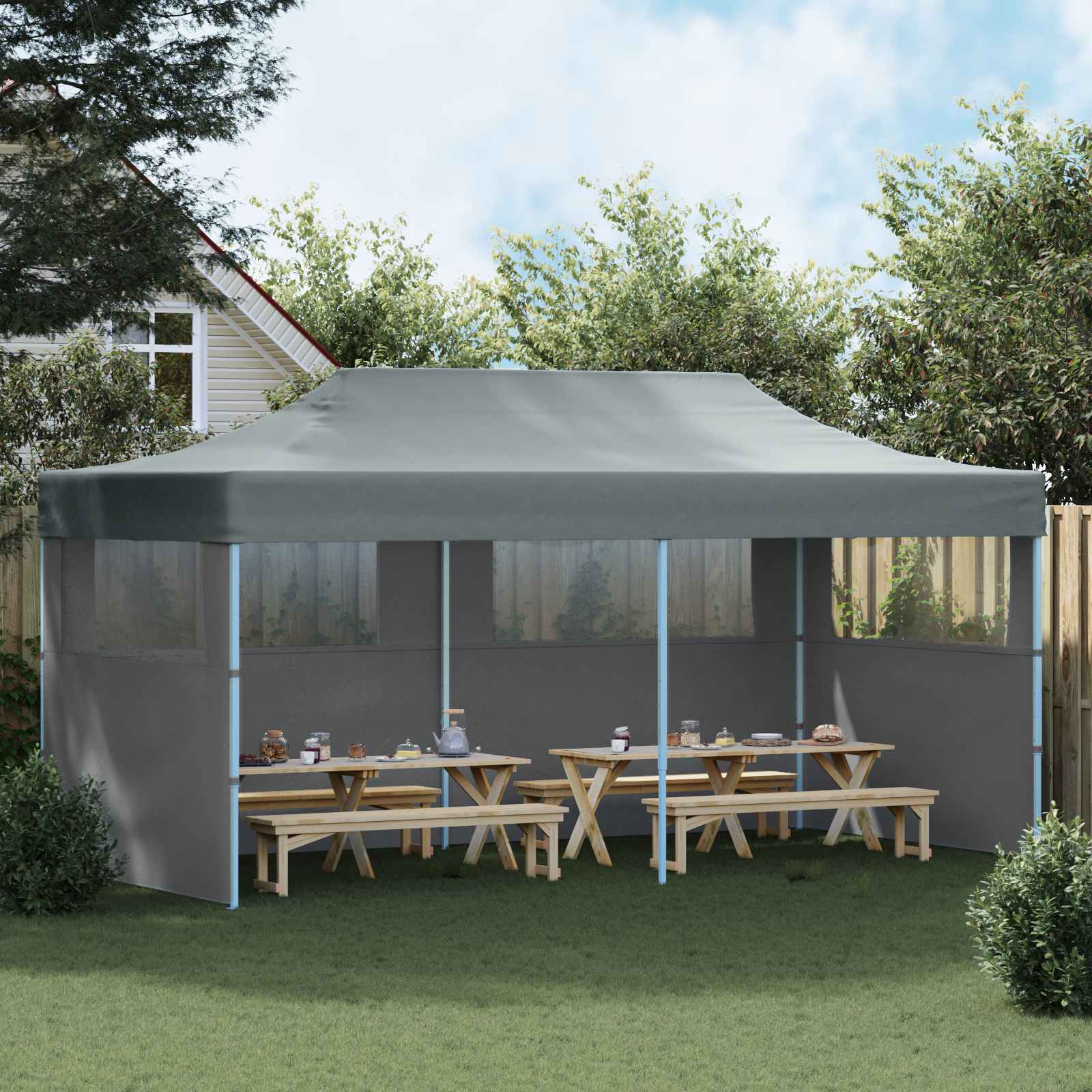 vidaXL Namiot Imprezowy Antracyt 291 x 580 x 315 cm Materiał Oxford
