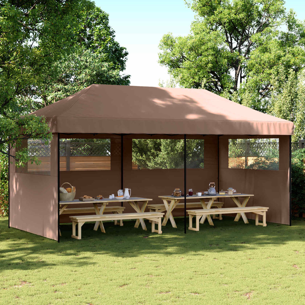 vidaXL Namiot Imprezowy Brązowy 292 x 580 x 315 cm Materiał Oxford