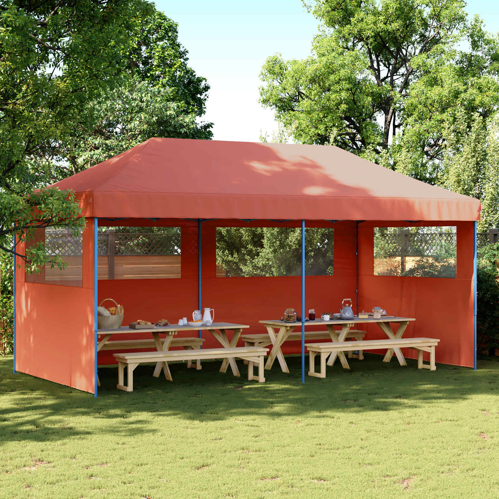 vidaXL Namiot Imprezowy terakota 292 x 580 x 315 cm Materiał Oxford