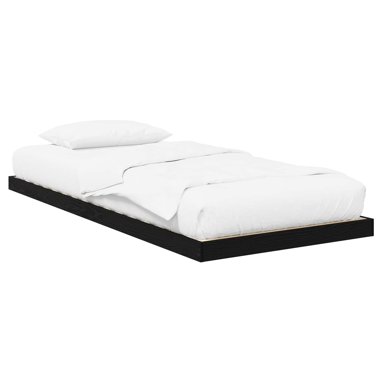 vidaXL Stelaż łóżkowy Czarny Dąb 75 x 190 cm Materiał drewnopochodny