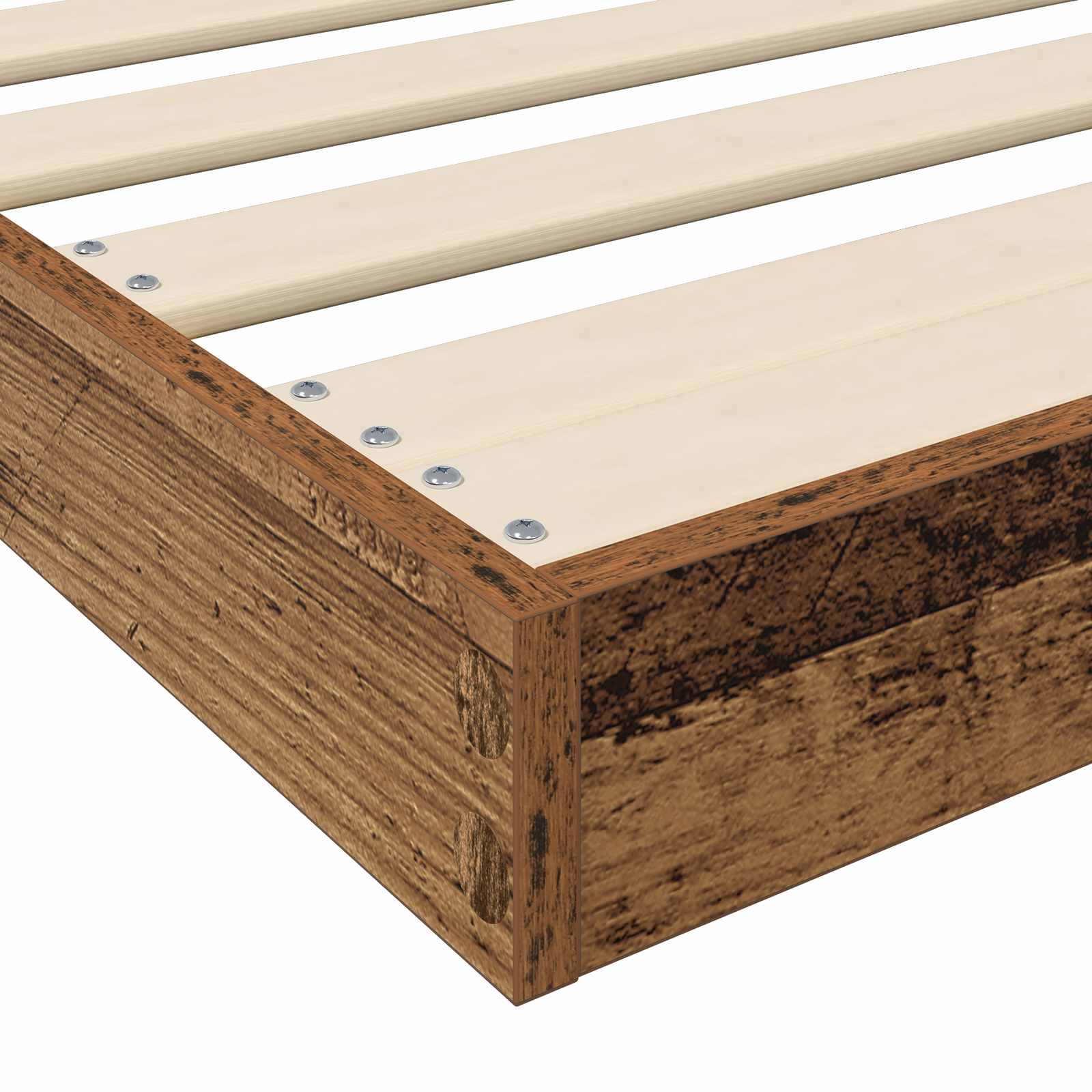 vidaXL Stelaż łóżkowy Stare drewno 75 x 190 cm Materiał drewnopochodny