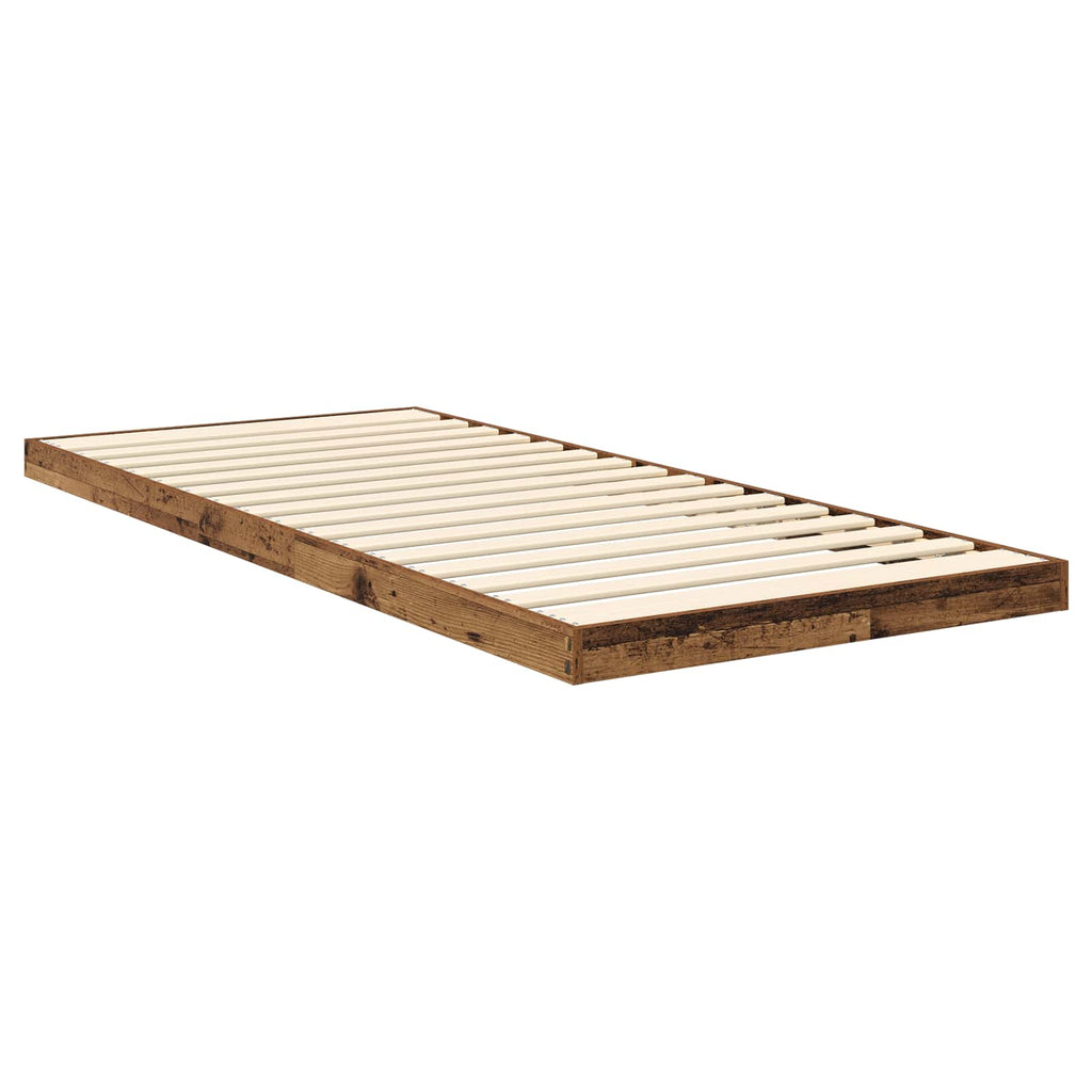 vidaXL Stelaż łóżkowy Stare drewno 75 x 190 cm Materiał drewnopochodny