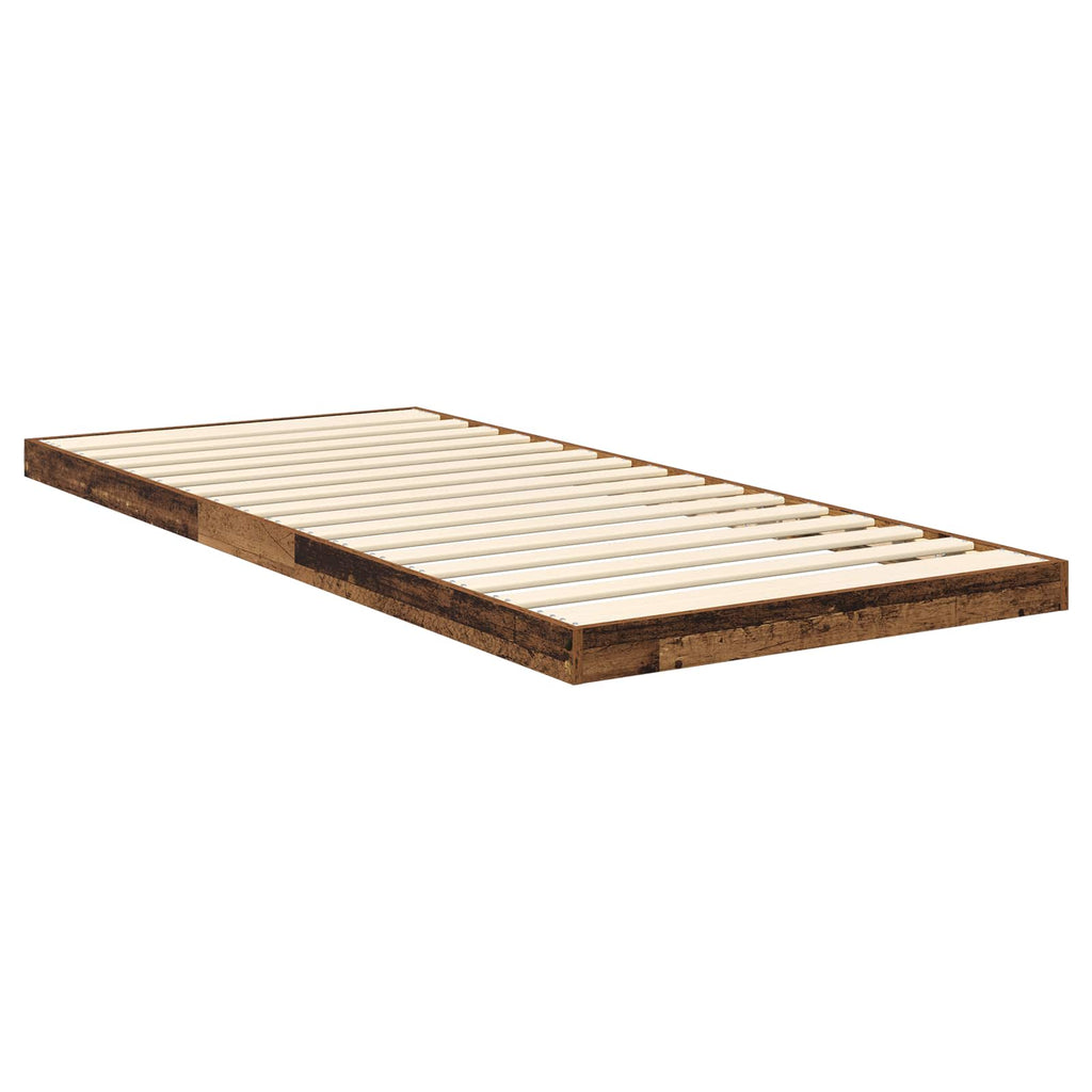 vidaXL Stelaż łóżkowy Stare drewno 75 x 190 cm Materiał drewnopochodny
