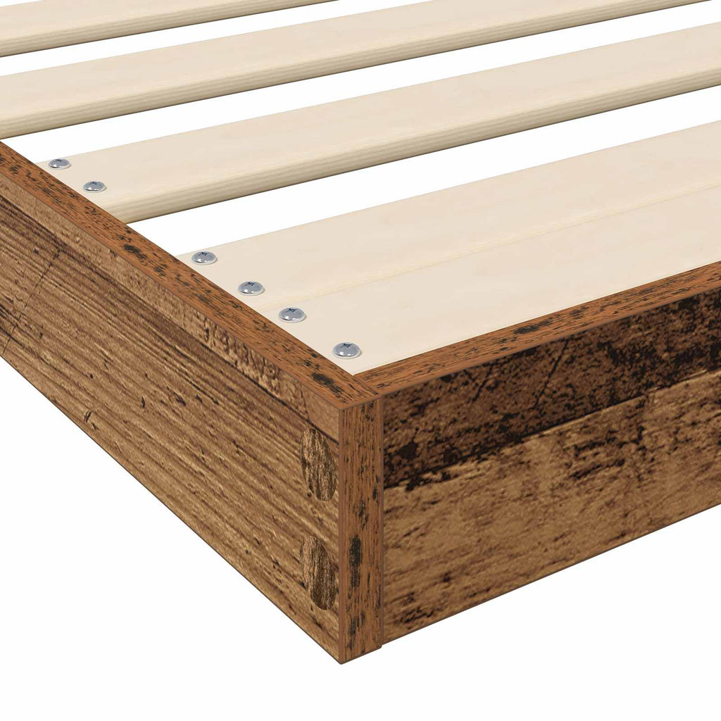 vidaXL Stelaż łóżkowy Stare drewno 90 x 190 cm Materiał drewnopochodny