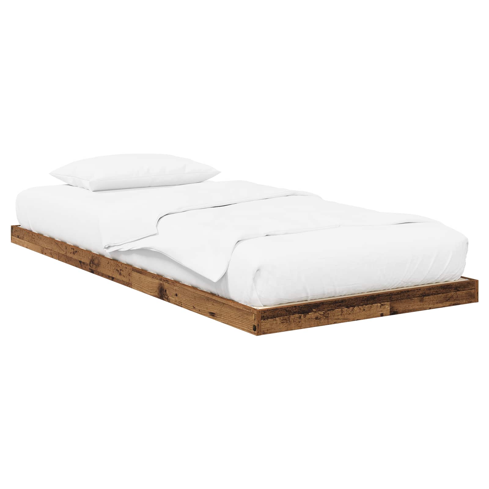 vidaXL Stelaż łóżkowy Stare drewno 90 x 190 cm Materiał drewnopochodny
