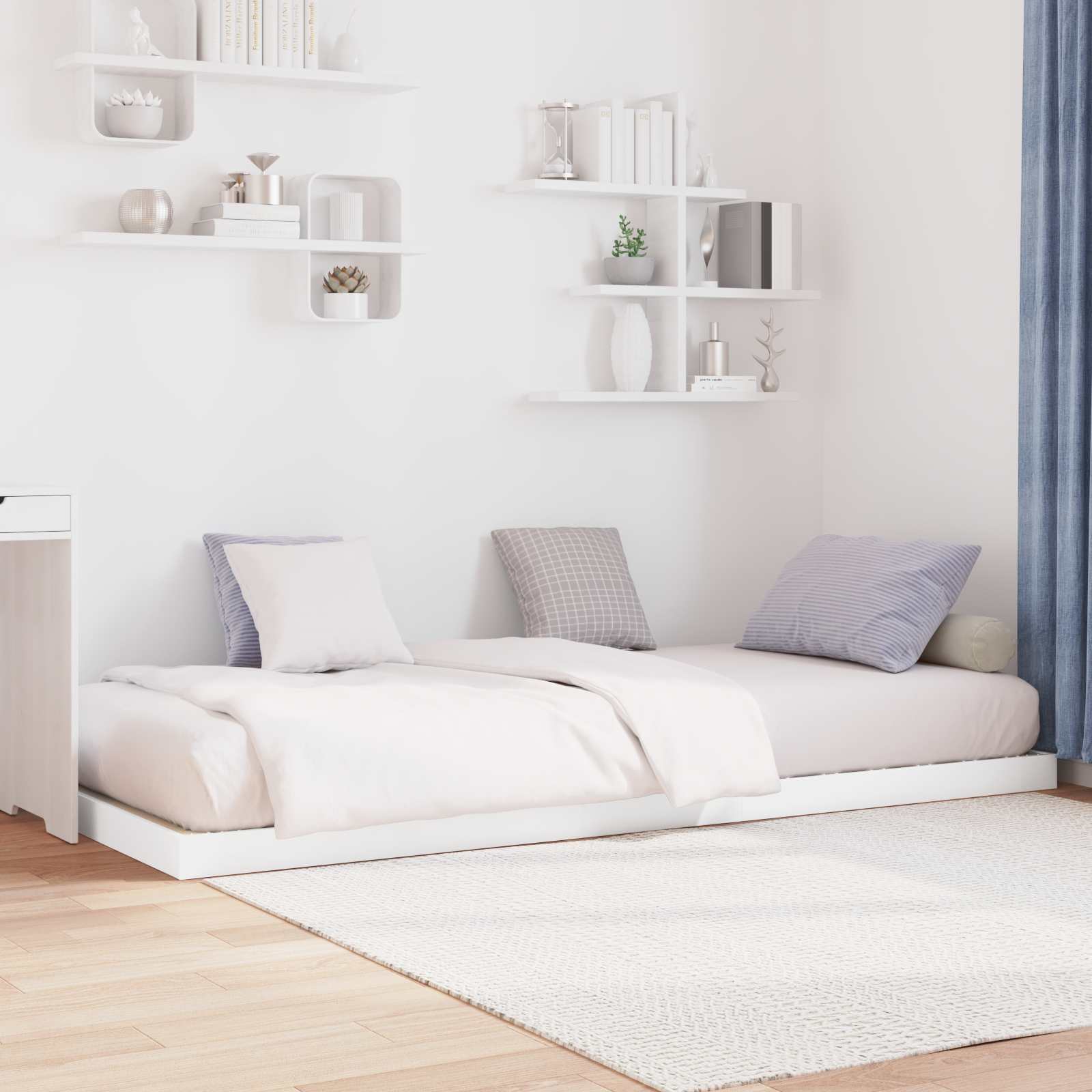 vidaXL Stelaż łóżkowy Biały 80 x 200 cm Materiał drewnopochodny