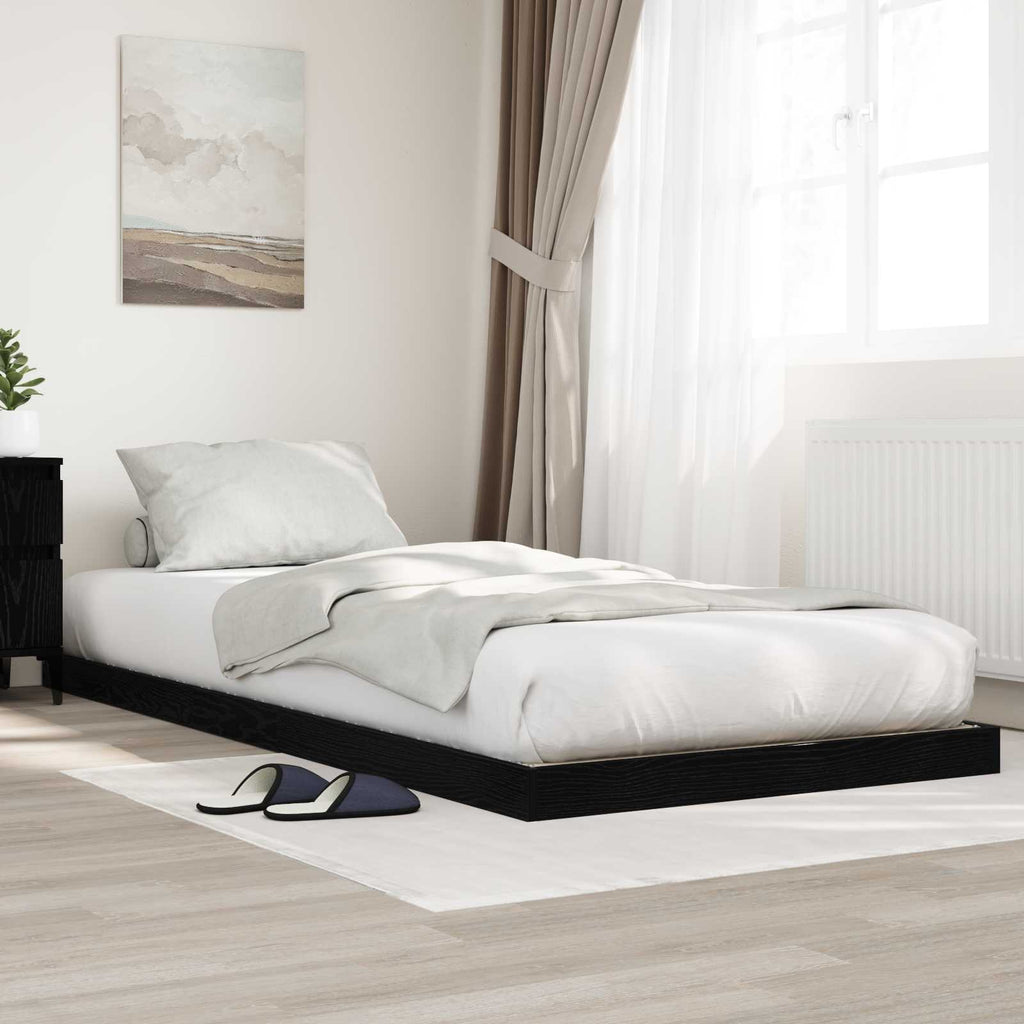 vidaXL Stelaż łóżkowy Czarny Dąb 80 x 200 cm Materiał drewnopochodny