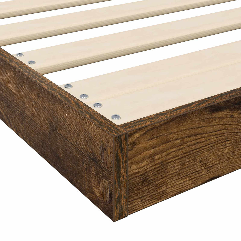 vidaXL Stelaż łóżkowy Dąb wędzony 80 x 200 cm Drewno inżynieryjne