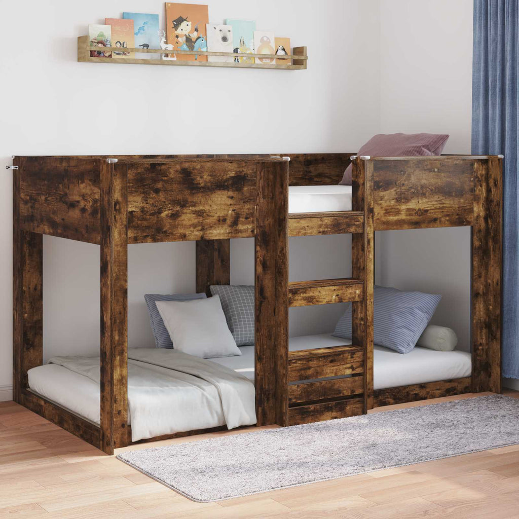 vidaXL Stelaż łóżkowy Dąb wędzony 80 x 200 cm Drewno inżynieryjne