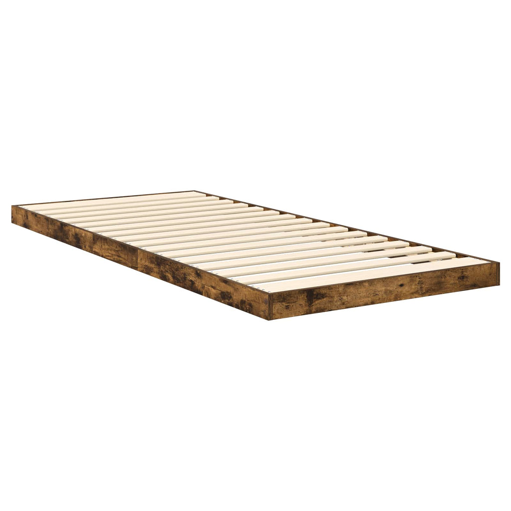 vidaXL Stelaż łóżkowy Dąb wędzony 80 x 200 cm Drewno inżynieryjne