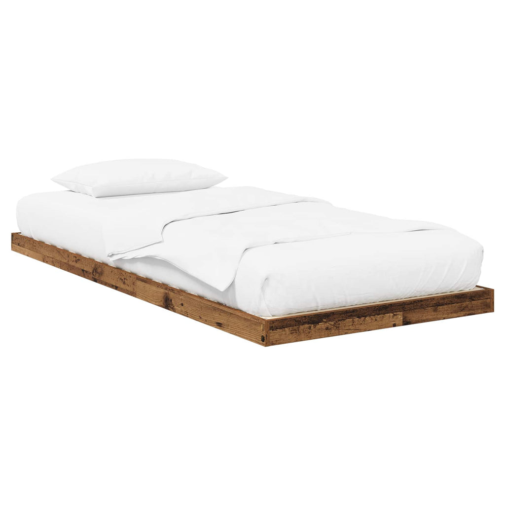 vidaXL Stelaż łóżkowy Stare drewno 80 x 200 cm Materiał drewnopochodny