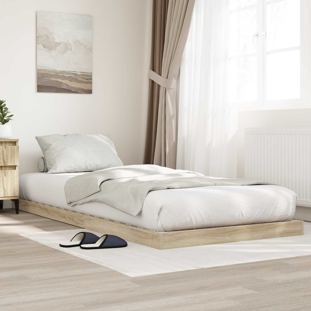 vidaXL Stelaż łóżkowy Dąb Sonoma 90 x 200 cm Drewno inżynieryjne