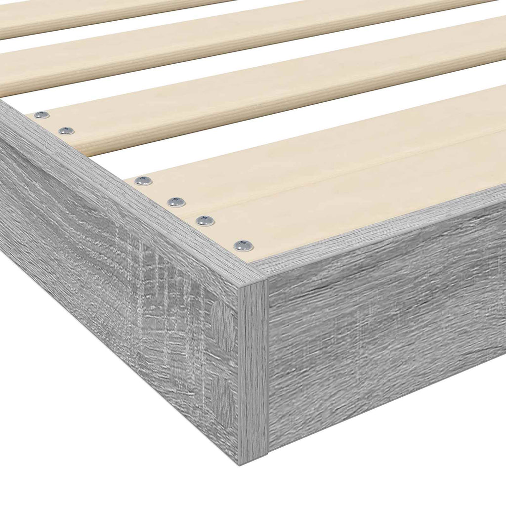vidaXL Stelaż łóżkowy Szary Sonoma 90 x 200 cm Materiał drewnopochodny