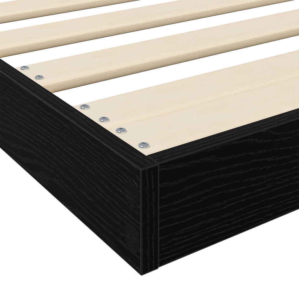 vidaXL Stelaż łóżkowy Czarny Dąb 100 x 200 cm Materiał drewnopochodny