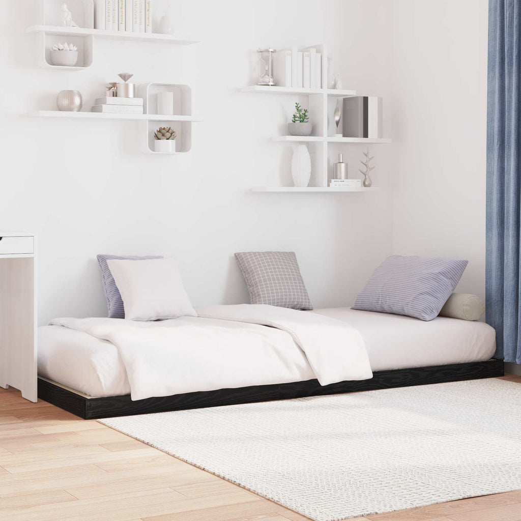 vidaXL Stelaż łóżkowy Czarny Dąb 100 x 200 cm Materiał drewnopochodny