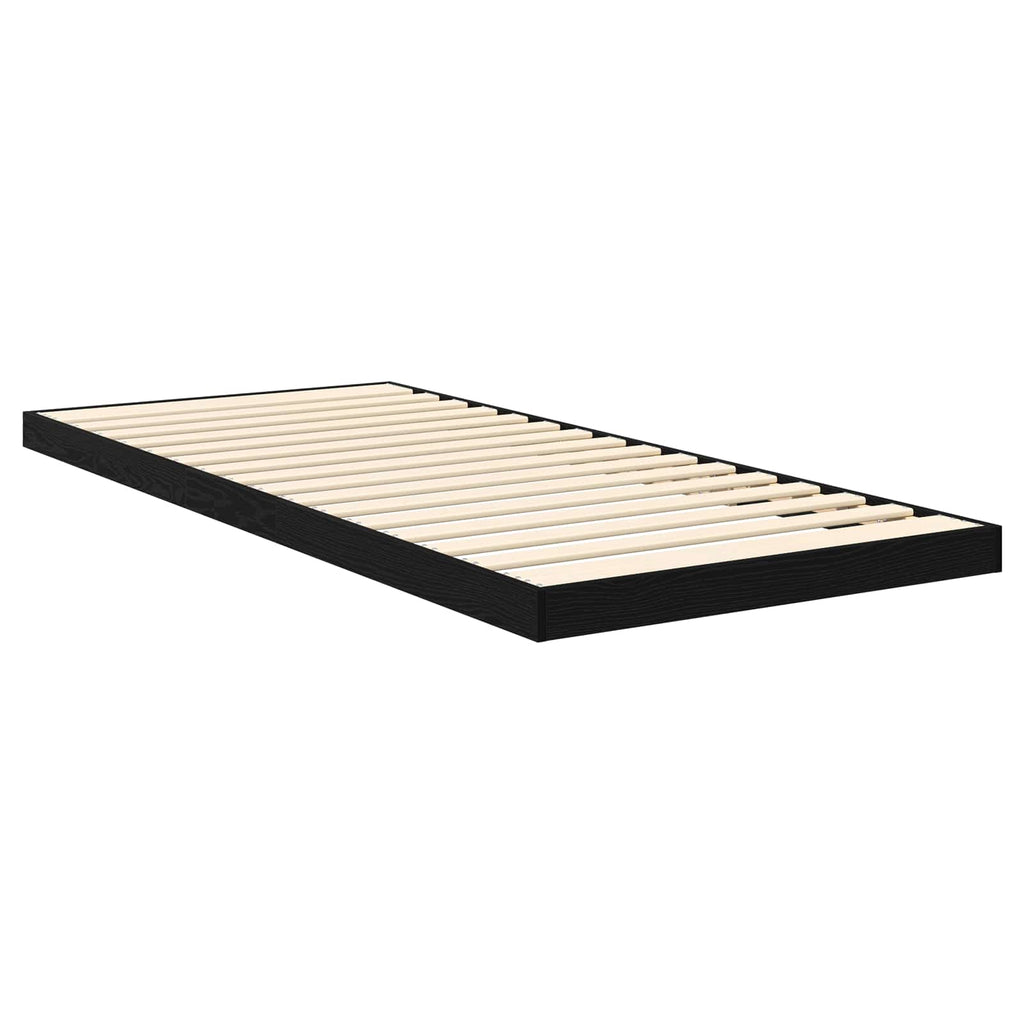 vidaXL Stelaż łóżkowy Czarny Dąb 100 x 200 cm Materiał drewnopochodny