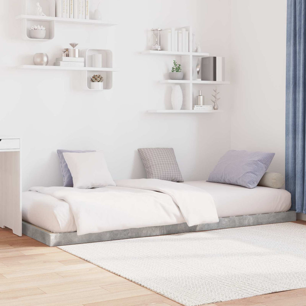 vidaXL Stelaż łóżkowy Betonowy szary 100 x 200 cm