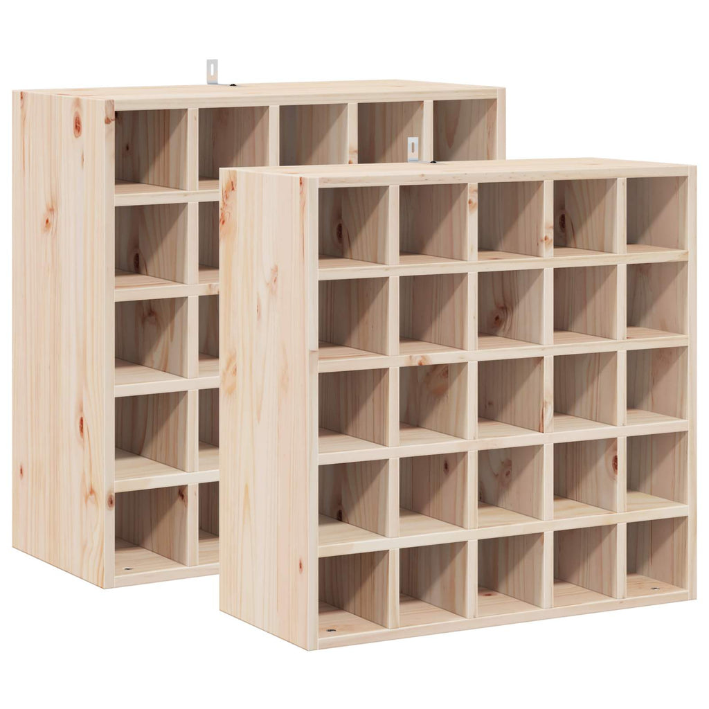 vidaXL Regał na wino 2 pcs Naturalny 56 x 25 x 56 cm
