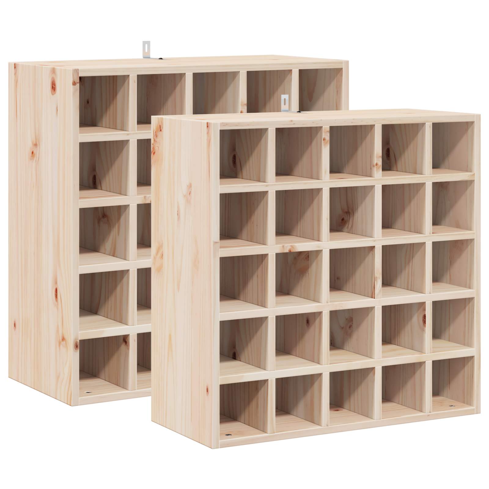 vidaXL Regał na wino 2 pcs Naturalny 56 x 25 x 56 cm