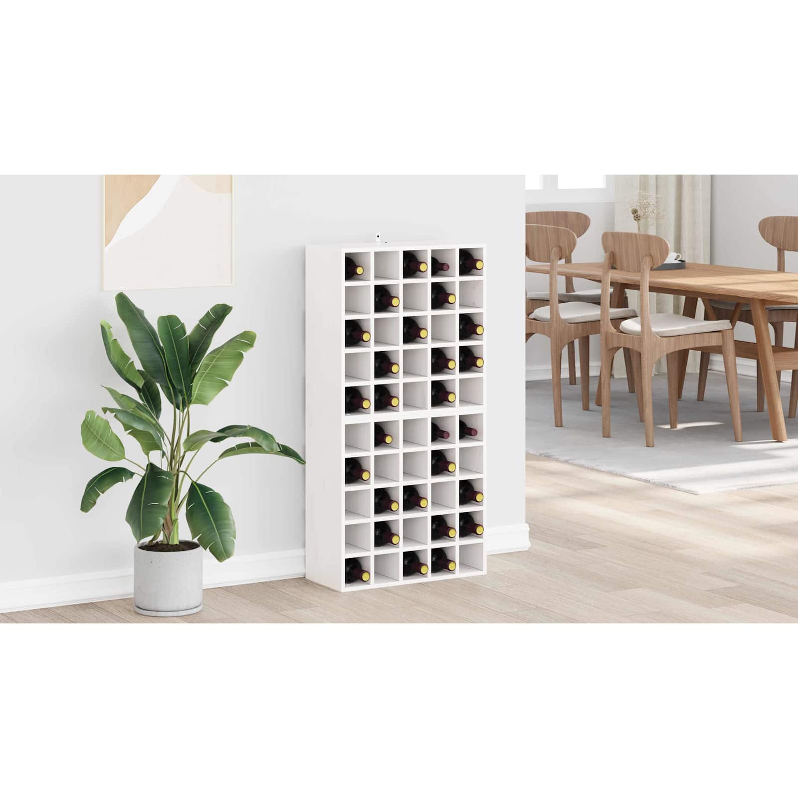 vidaXL Regał na wino 2 szt. Biały 56 x 25 x 56 cm Lite drewno sosnowe