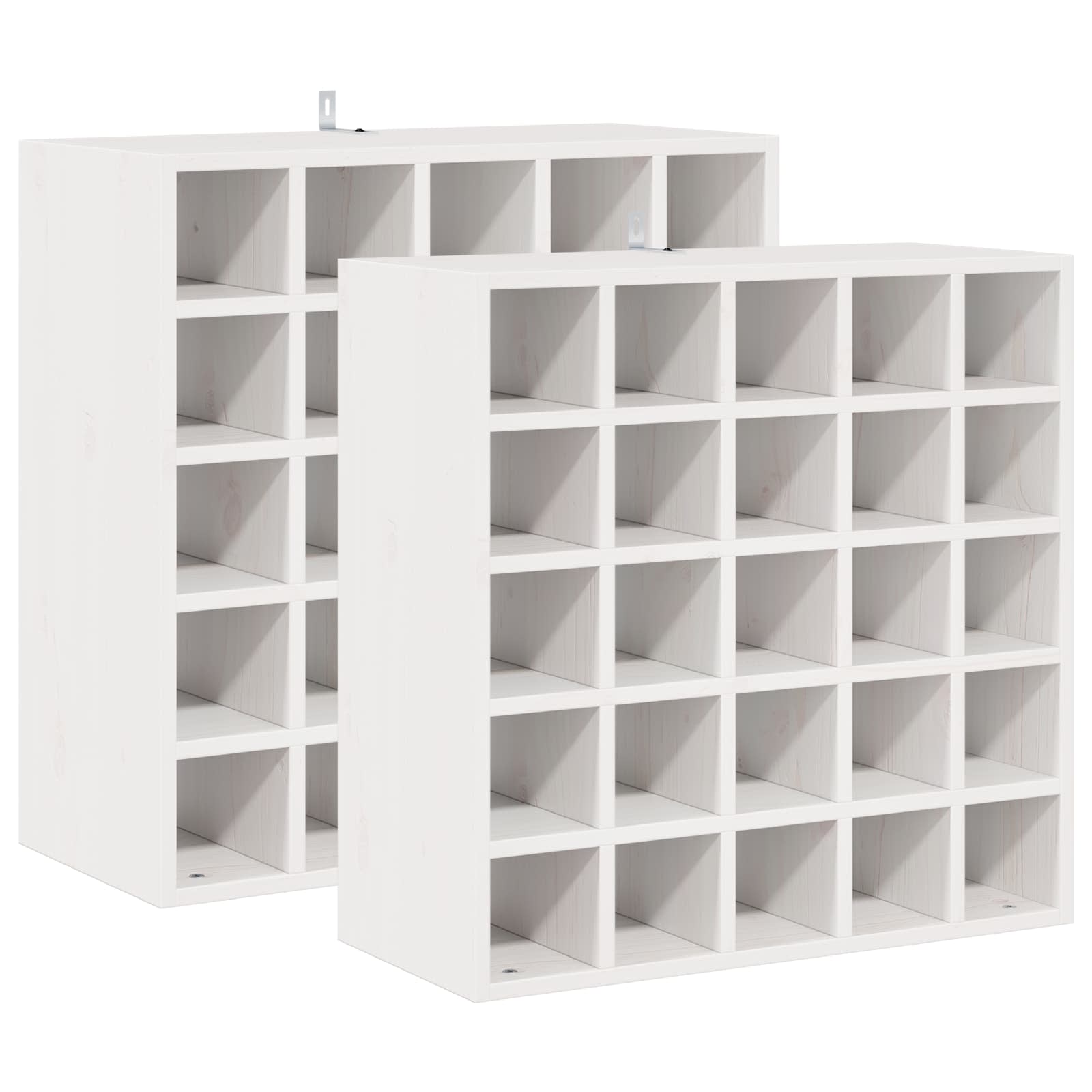 vidaXL Regał na wino 2 szt. Biały 56 x 25 x 56 cm Lite drewno sosnowe