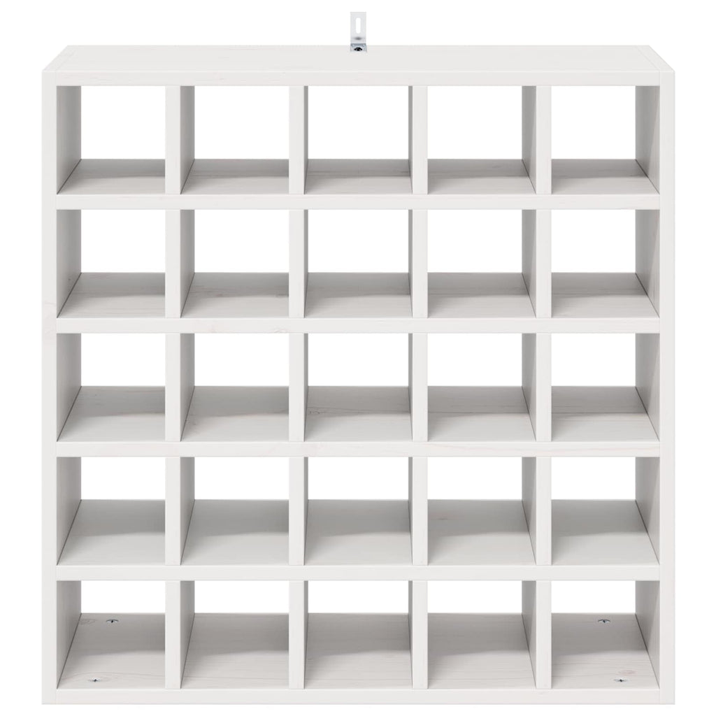vidaXL Regał na wino 2 pcs Biały 56 x 25 x 56 cm Lite drewno sosnowe