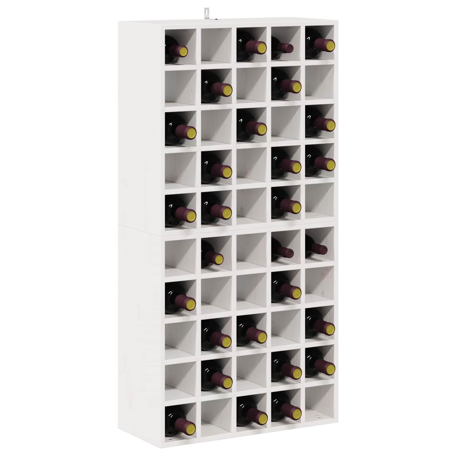 vidaXL Regał na wino 2 pcs Biały 56 x 25 x 56 cm Lite drewno sosnowe