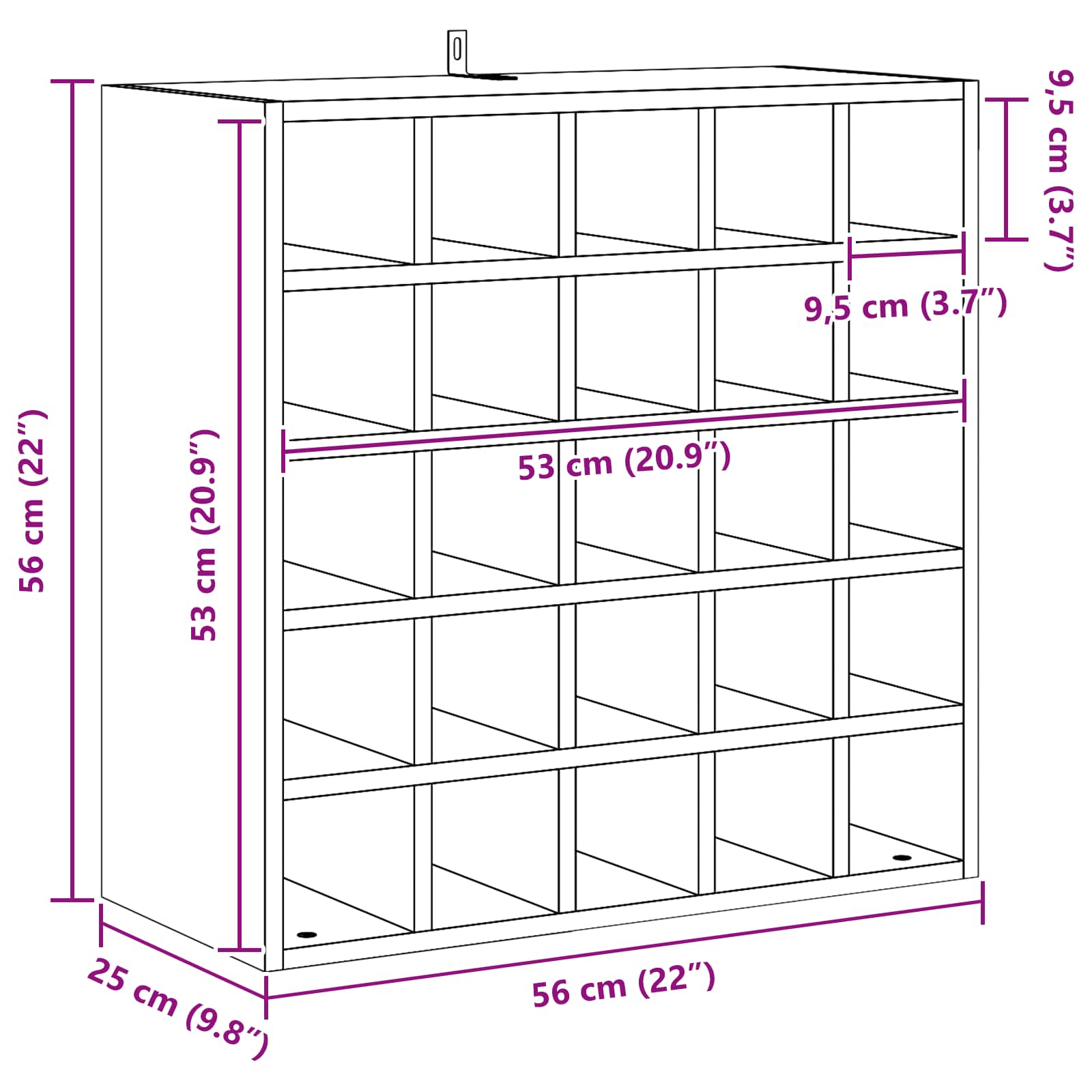 vidaXL Regał na wino 2 pcs Biały 56 x 25 x 56 cm Lite drewno sosnowe