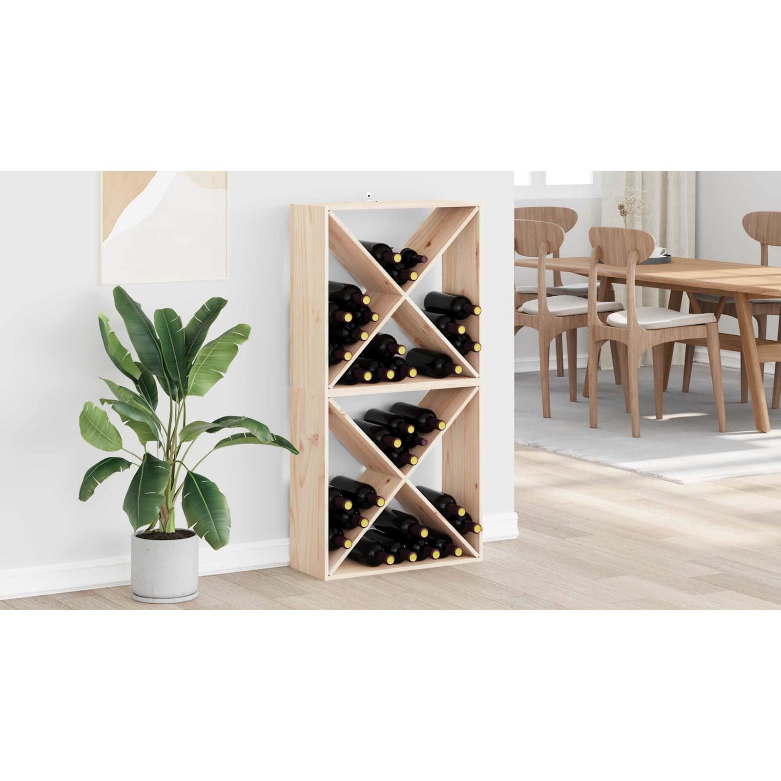 vidaXL Regał na wino 2 szt. Naturalny 62 x 25 x 62 cm
