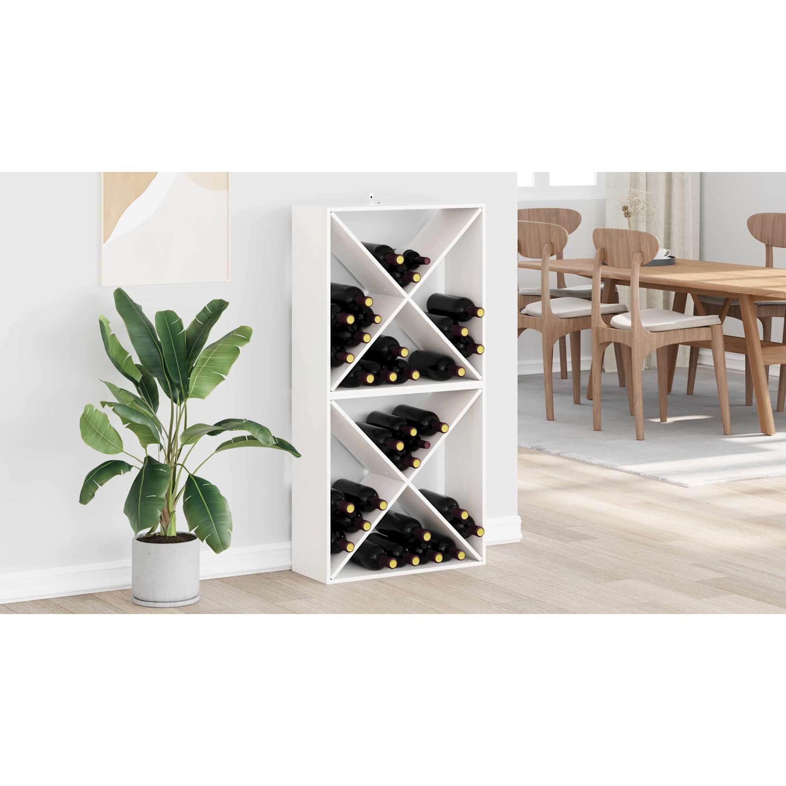 vidaXL Regał na wino 2 szt. Biały 62 x 25 x 62 cm Lite drewno sosnowe