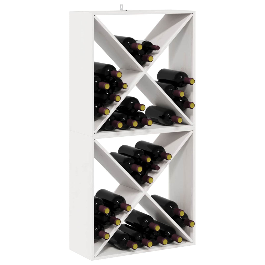 vidaXL Regał na wino 2 szt. Biały 62 x 25 x 62 cm Lite drewno sosnowe