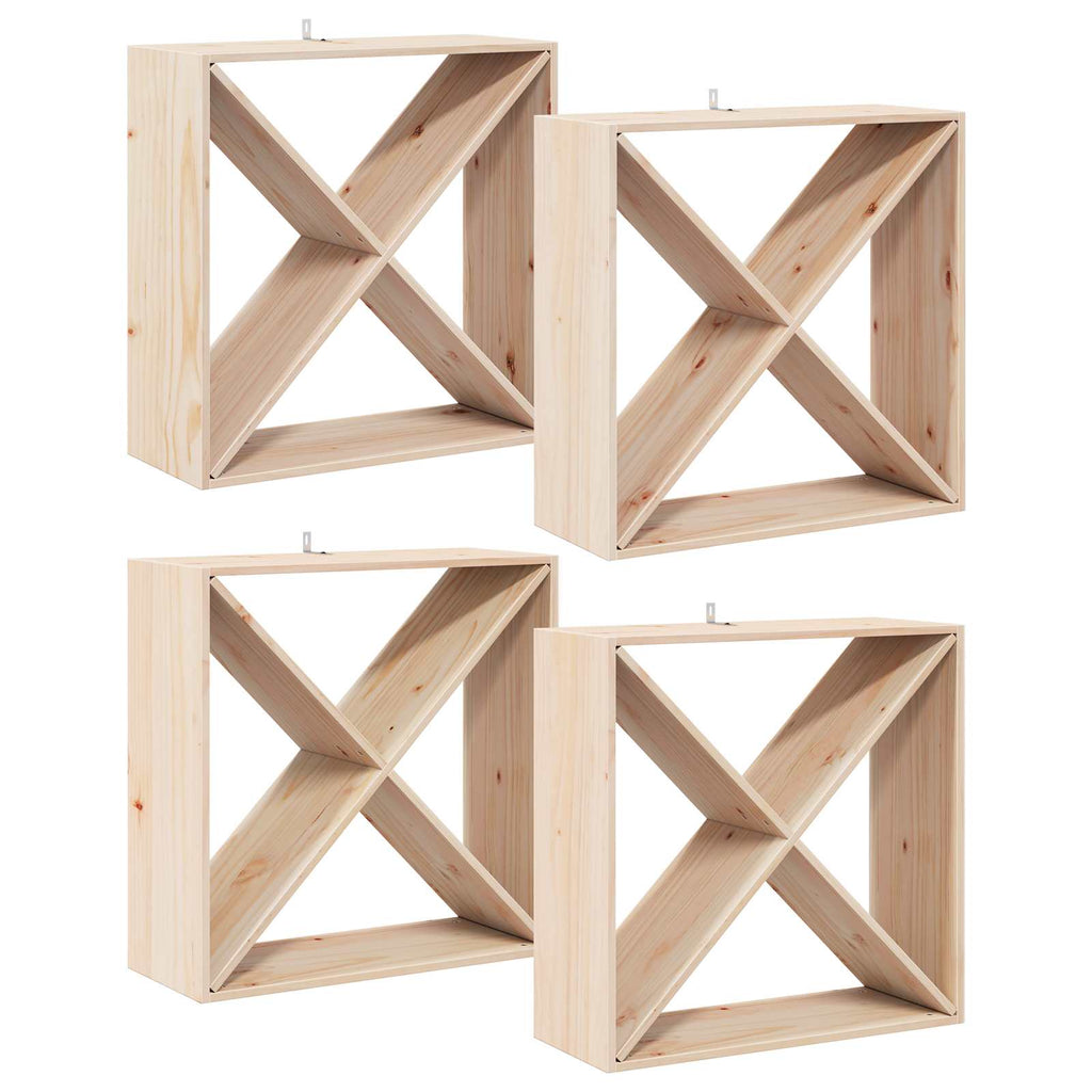 vidaXL Regał na wino 4 pcs Naturalny 62 x 25 x 62 cm