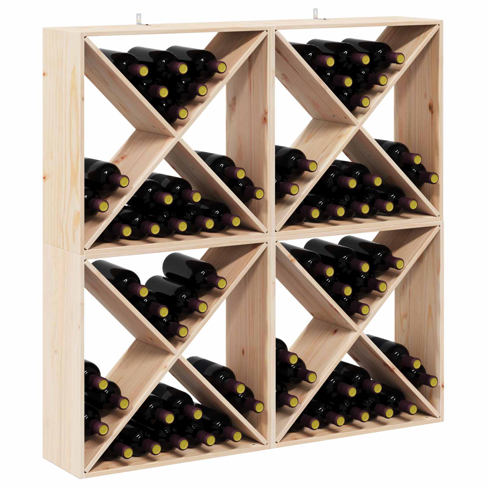 vidaXL Regał na wino 4 szt. Naturalny 62 x 25 x 62 cm
