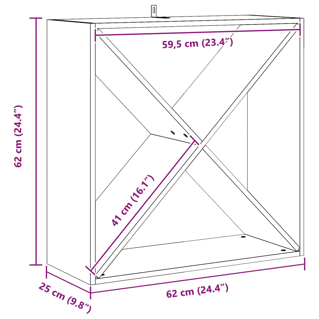 vidaXL Regał na wino 4 pcs Naturalny 62 x 25 x 62 cm