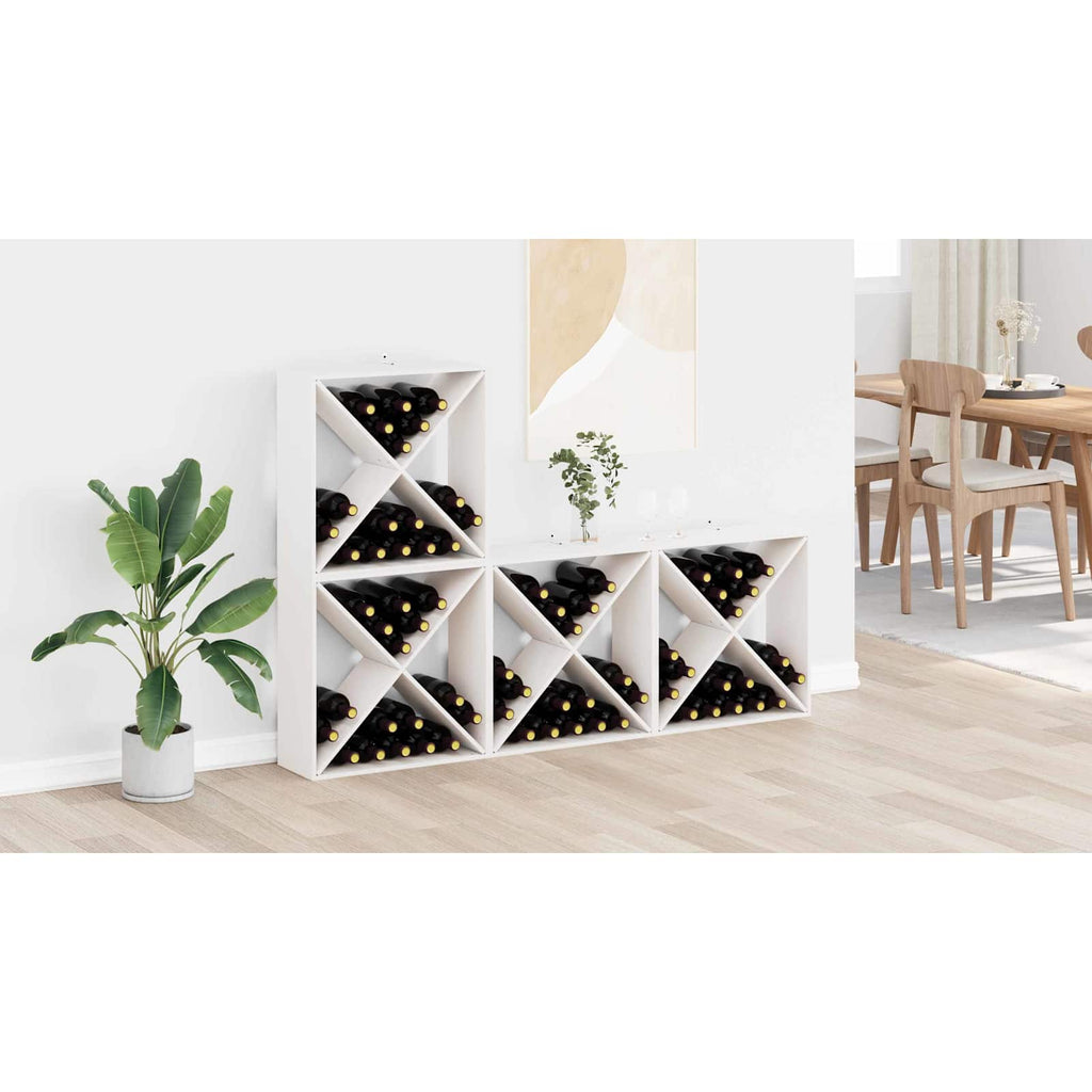 vidaXL Regał na wino 4 szt. Biały 62 x 25 x 62 cm Lite drewno sosnowe