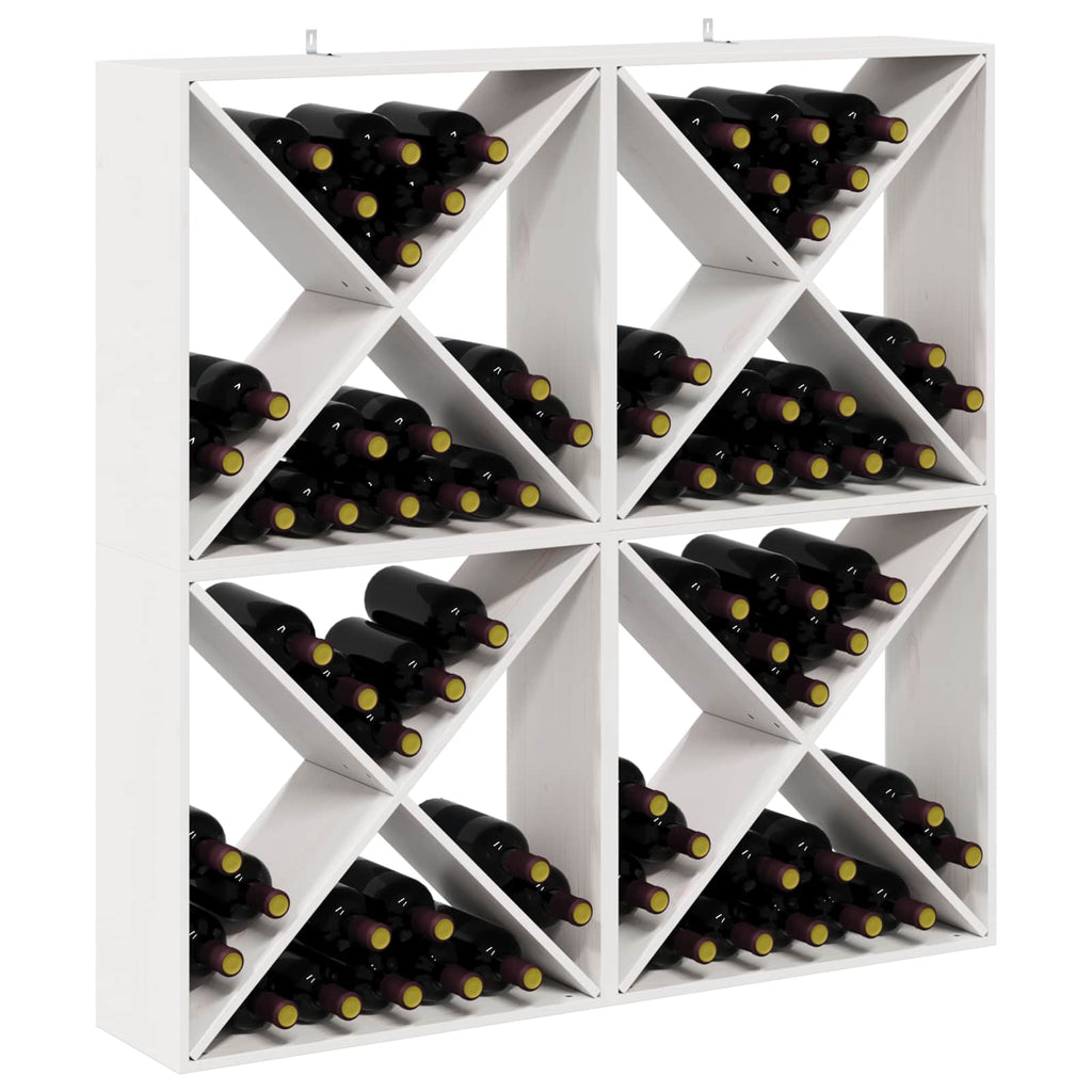 vidaXL Regał na wino 4 szt. Biały 62 x 25 x 62 cm Lite drewno sosnowe