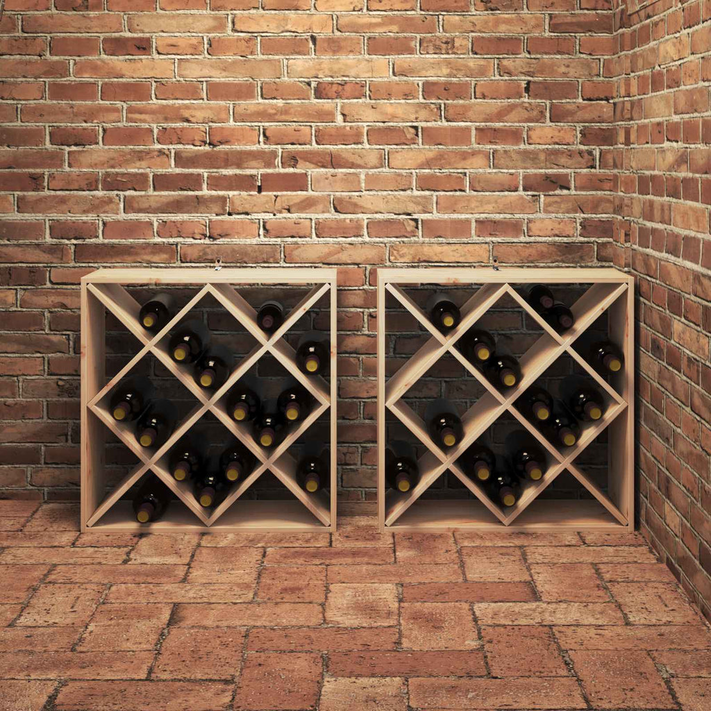vidaXL Regał na wino 2 pcs Naturalny 62 x 25 x 62 cm