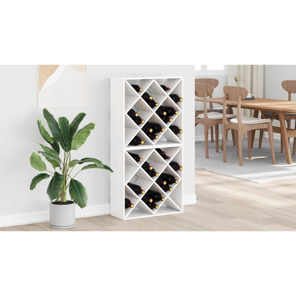 vidaXL Regał na wino 2 szt. Biały 62 x 25 x 62 cm Lite drewno sosnowe