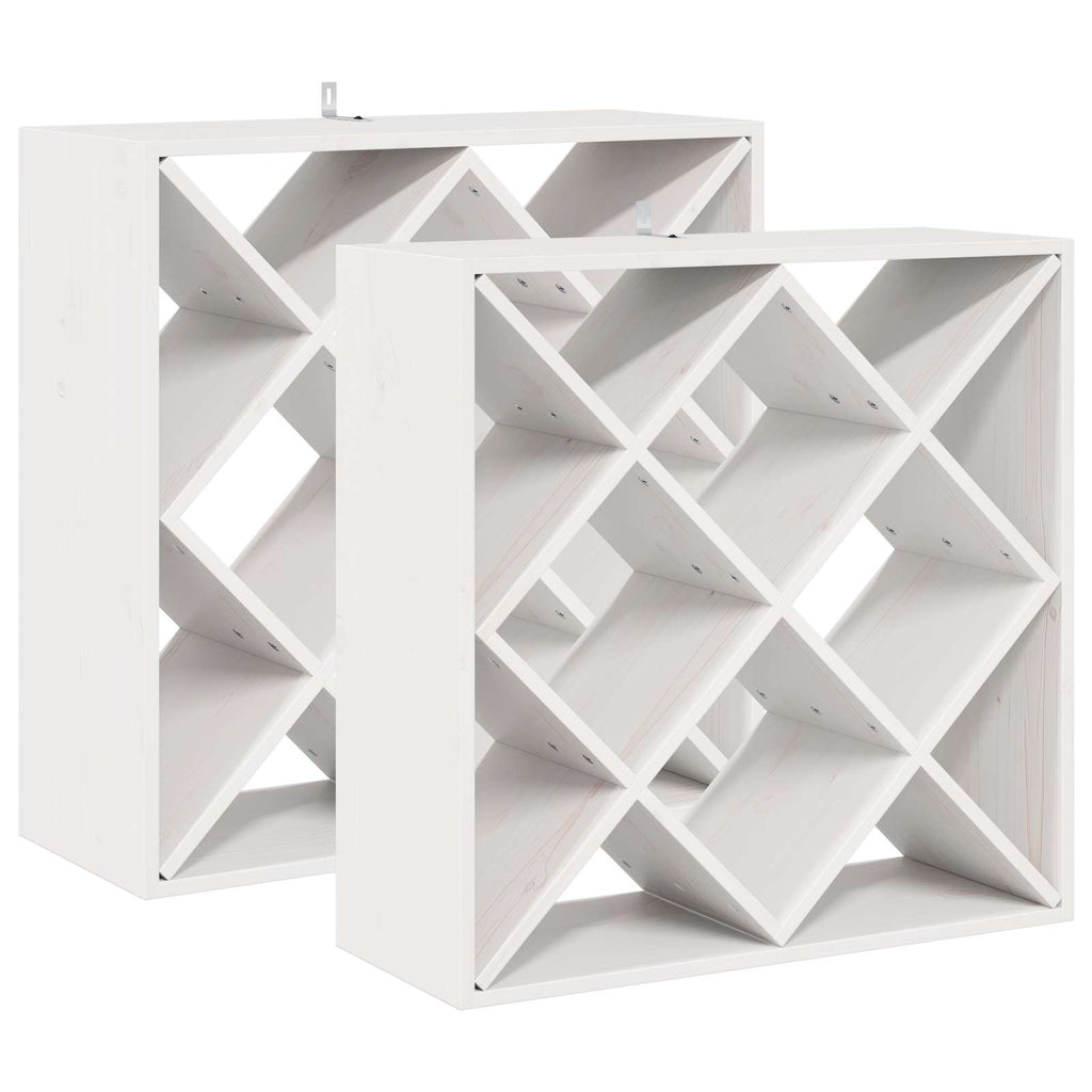 vidaXL Regał na wino 2 pcs Biały 62 x 25 x 62 cm Lite drewno sosnowe